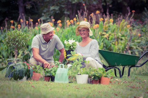 Green lawn care in The Burroughs with neat mowing and healthy turf