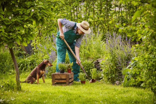 Gardener preparing tools and outlining booking terms
