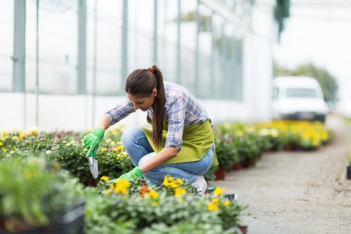 Protective PPE worn during professional gardening work