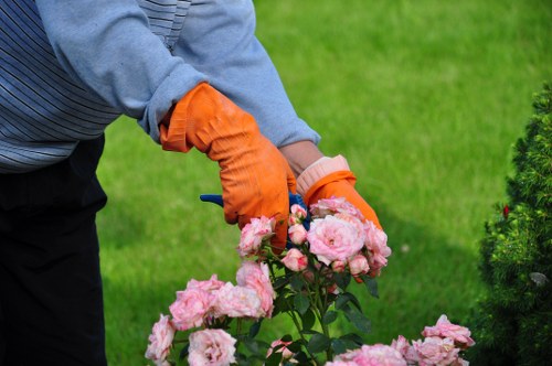 Team reviewing garden site risks before work begins